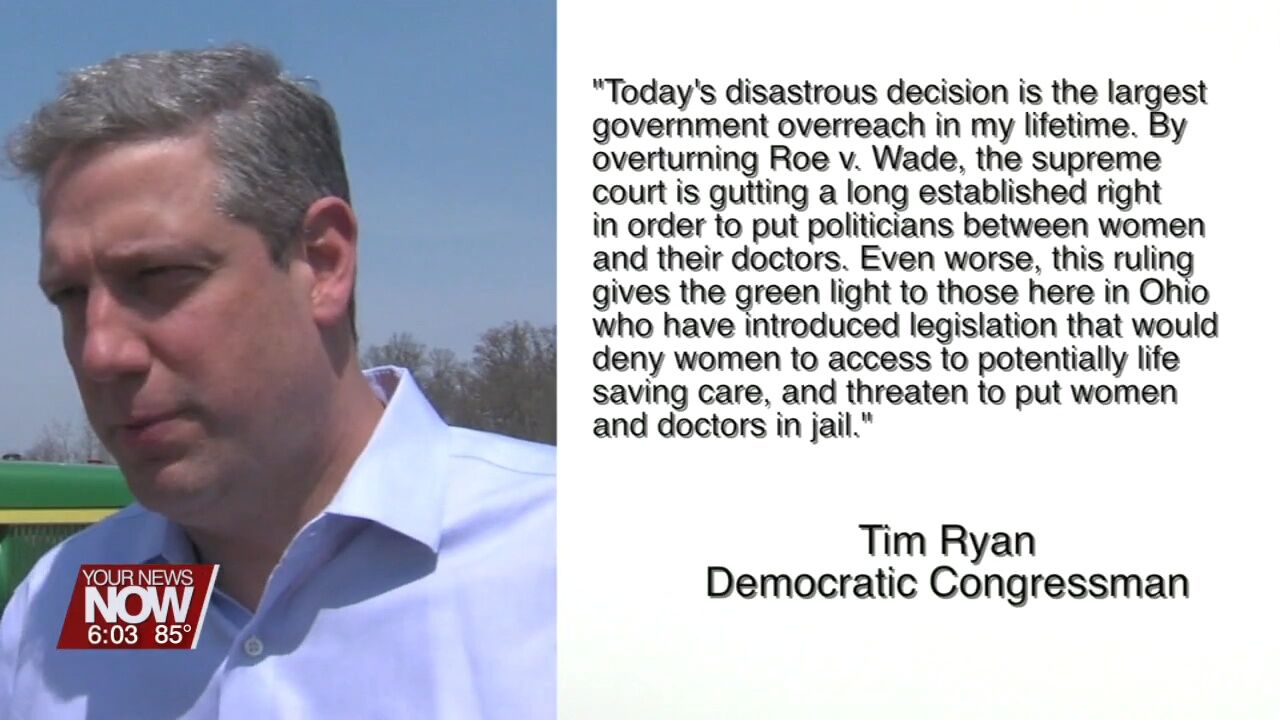Ohio political leaders react to Roe V. Wade overturn by the United States Supreme Court